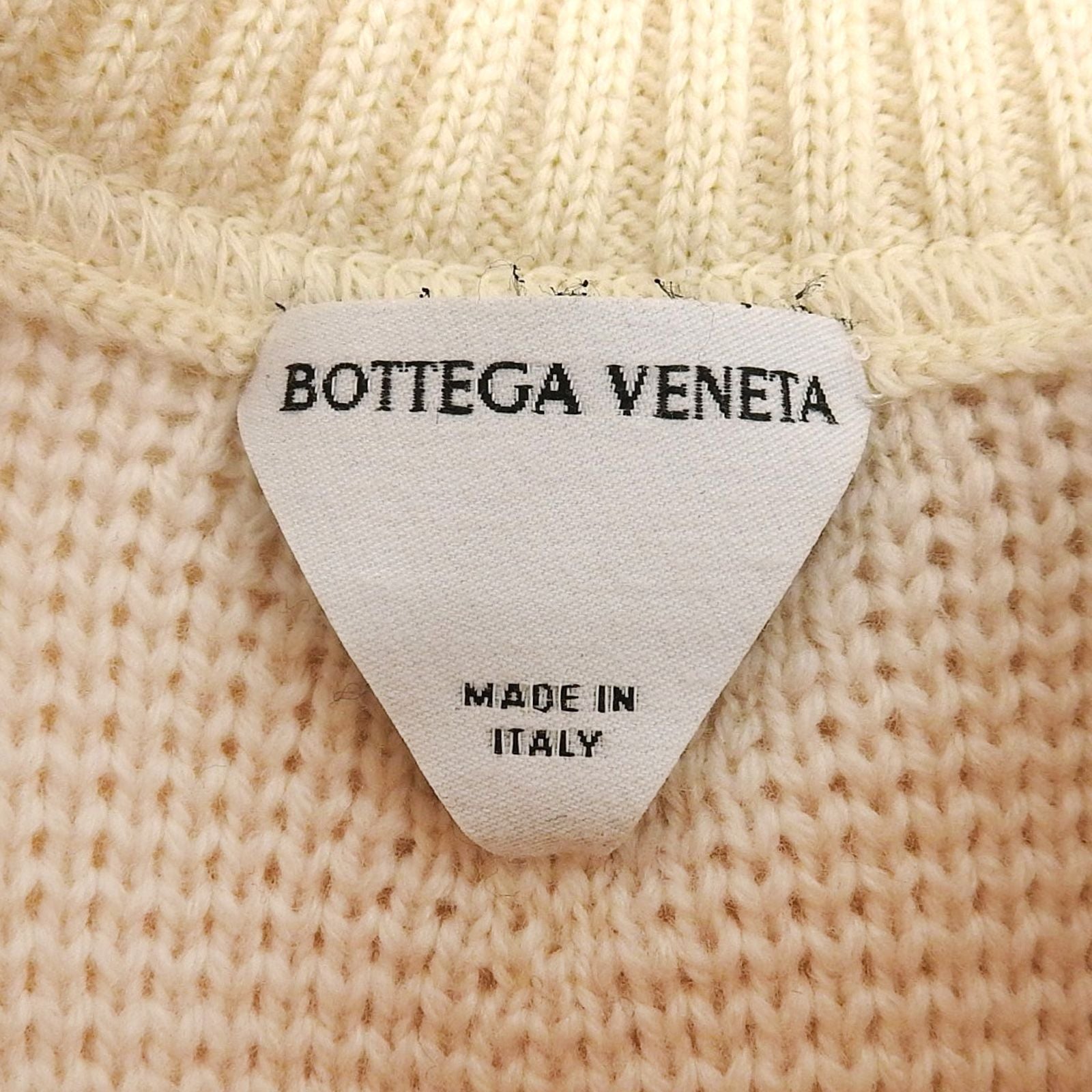 Bottega Veneta Wool Long Sleeve Knit Sweater with Gold Buttons Off White XS — view 8