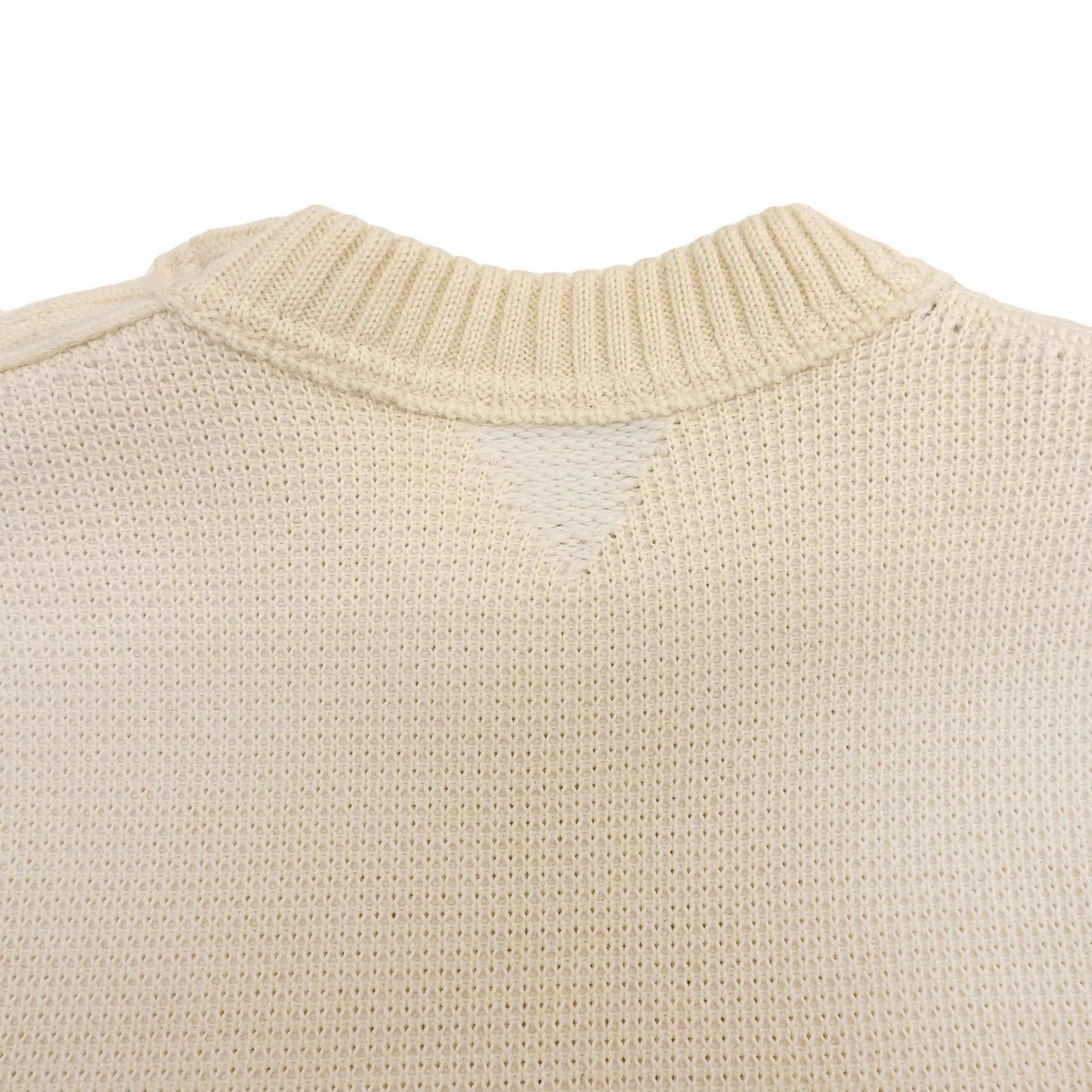 Bottega Veneta Wool Long Sleeve Knit Sweater with Gold Buttons Off White XS — view 6