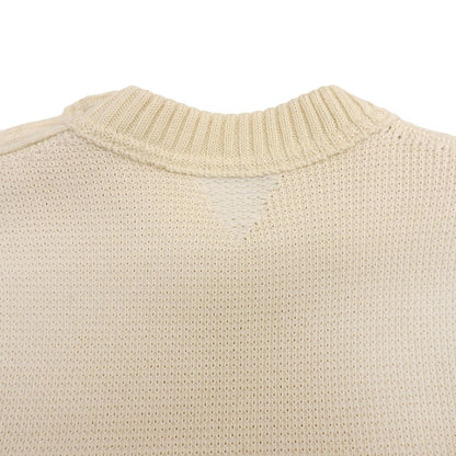 Bottega Veneta Wool Long Sleeve Knit Sweater with Gold Buttons Off White XS — view 6