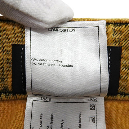 Chanel Cotton CC Logo Buttoned Skinny Denim Pants Yellow 34 — view 8
