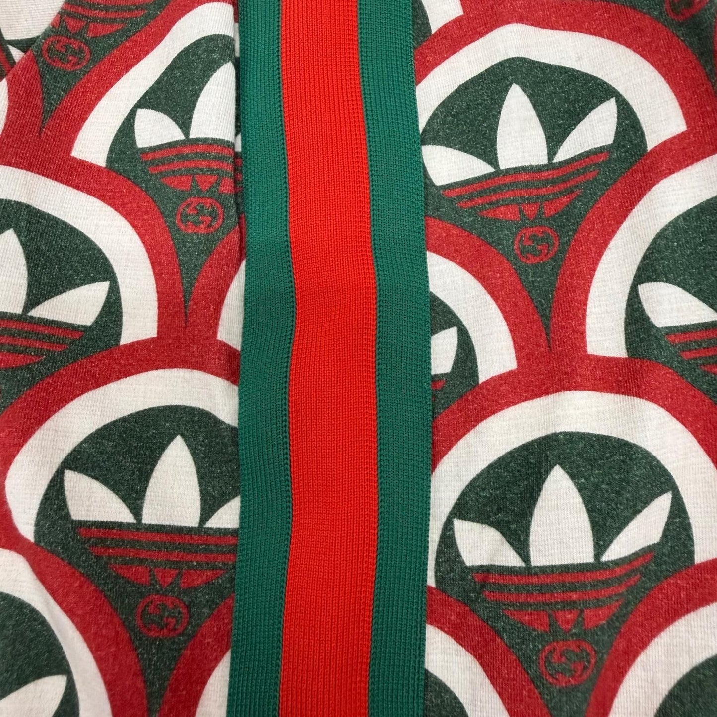 Gucci Adidas Cotton Interlocking Trefoil Allover Pattern Short Sleeve T-Shirt — view 5
