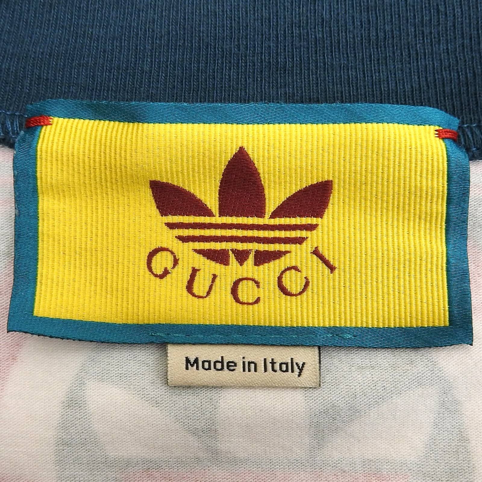 Gucci Adidas Cotton Interlocking Trefoil Allover Pattern Short Sleeve T-Shirt — view 7