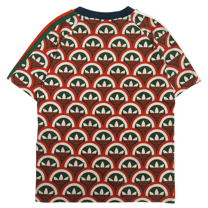 Gucci Adidas Cotton Interlocking Trefoil Allover Pattern Short Sleeve T-Shirt — view 2