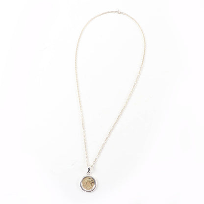 Hermes 750 Series Necklace Pendant Silver Yellow Gold — view 2