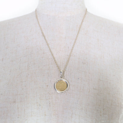 Hermes 750 Series Necklace Pendant Silver Yellow Gold — view 3