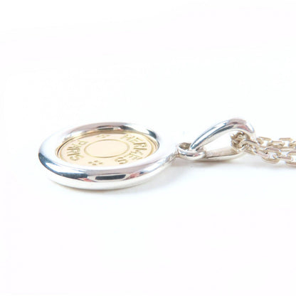 Hermes 750 Series Necklace Pendant Silver Yellow Gold — view 4