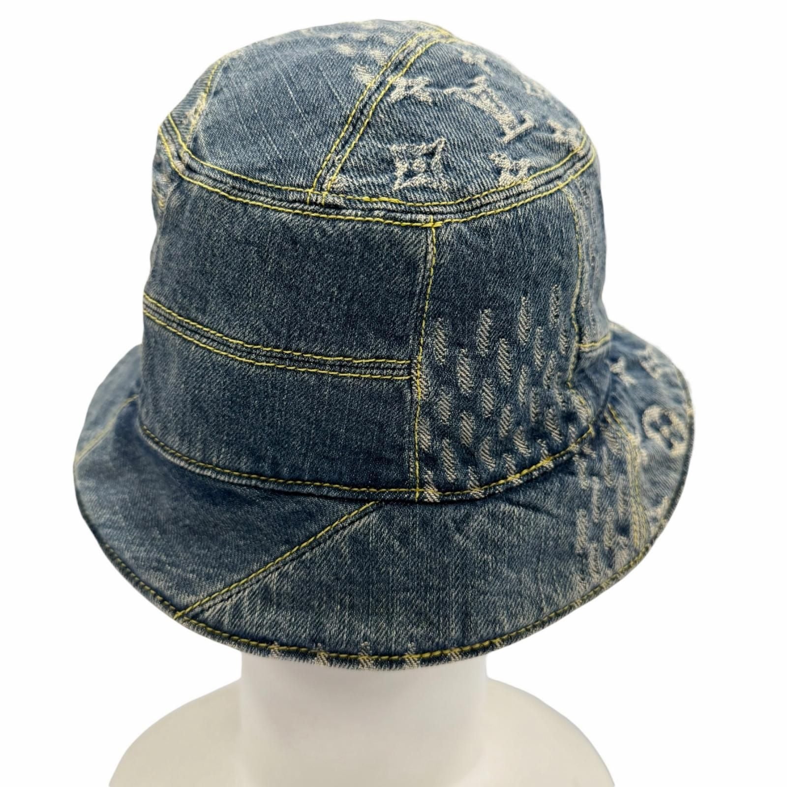 Louis Vuitton Bonnet Damier Giant Wave Monogram Cotton 100% Reversible Denim — view 4