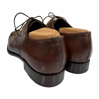 Prada Perforated Medallion Leather Shoes Brown 5 — view 4