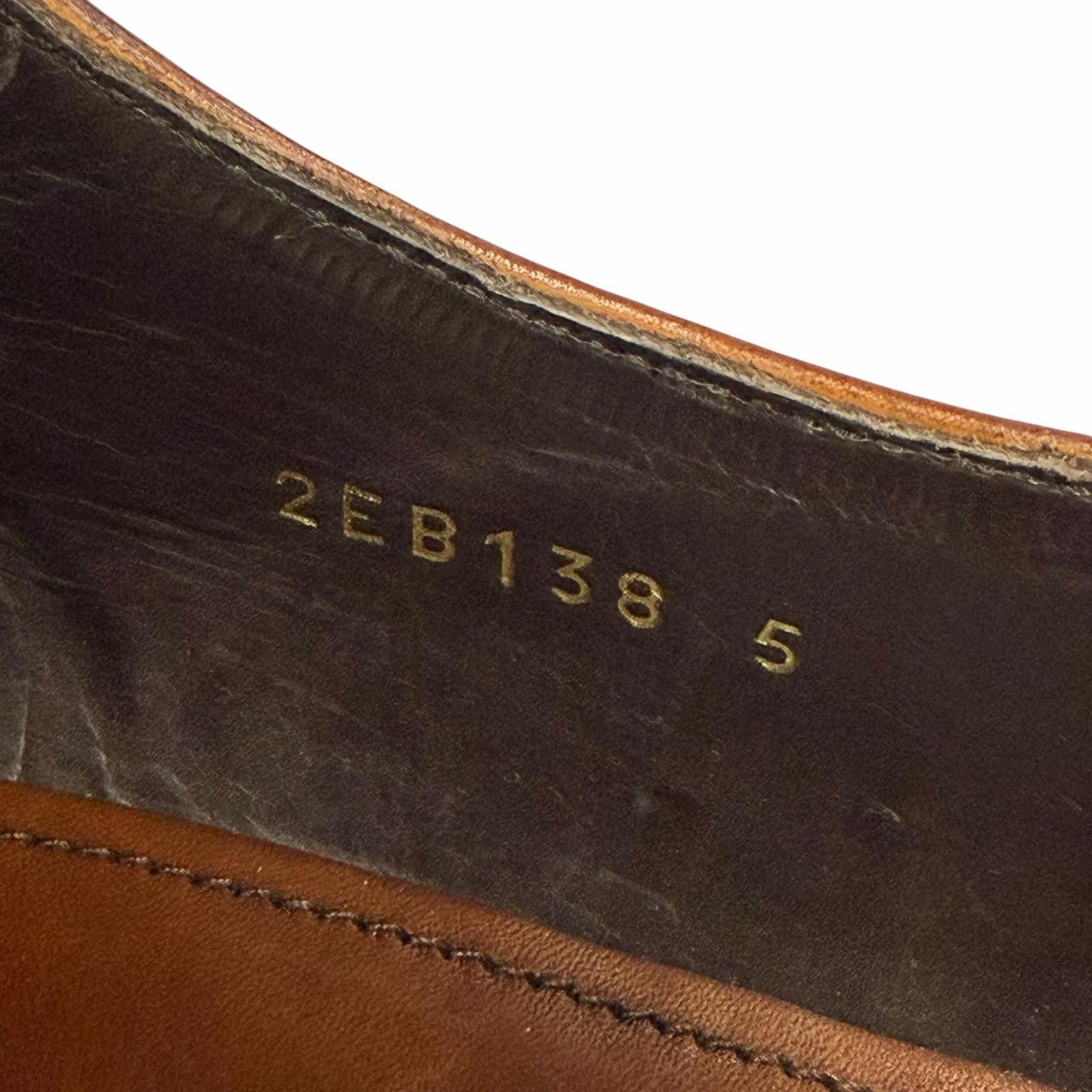Prada Perforated Medallion Leather Shoes Brown 5 — view 8
