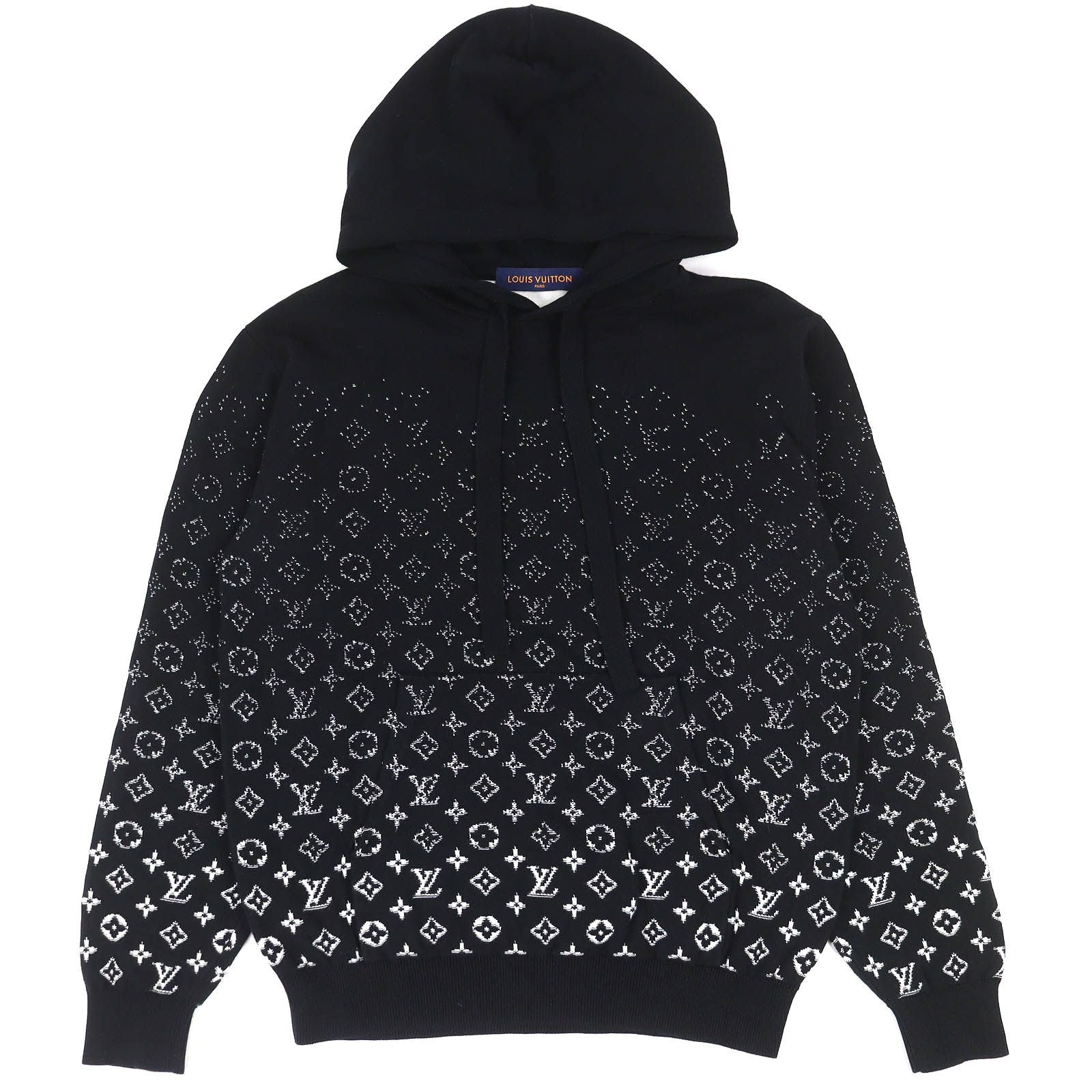 Louis Vuitton Cotton 100% Monogram Gradient Hoodie Knit Black White