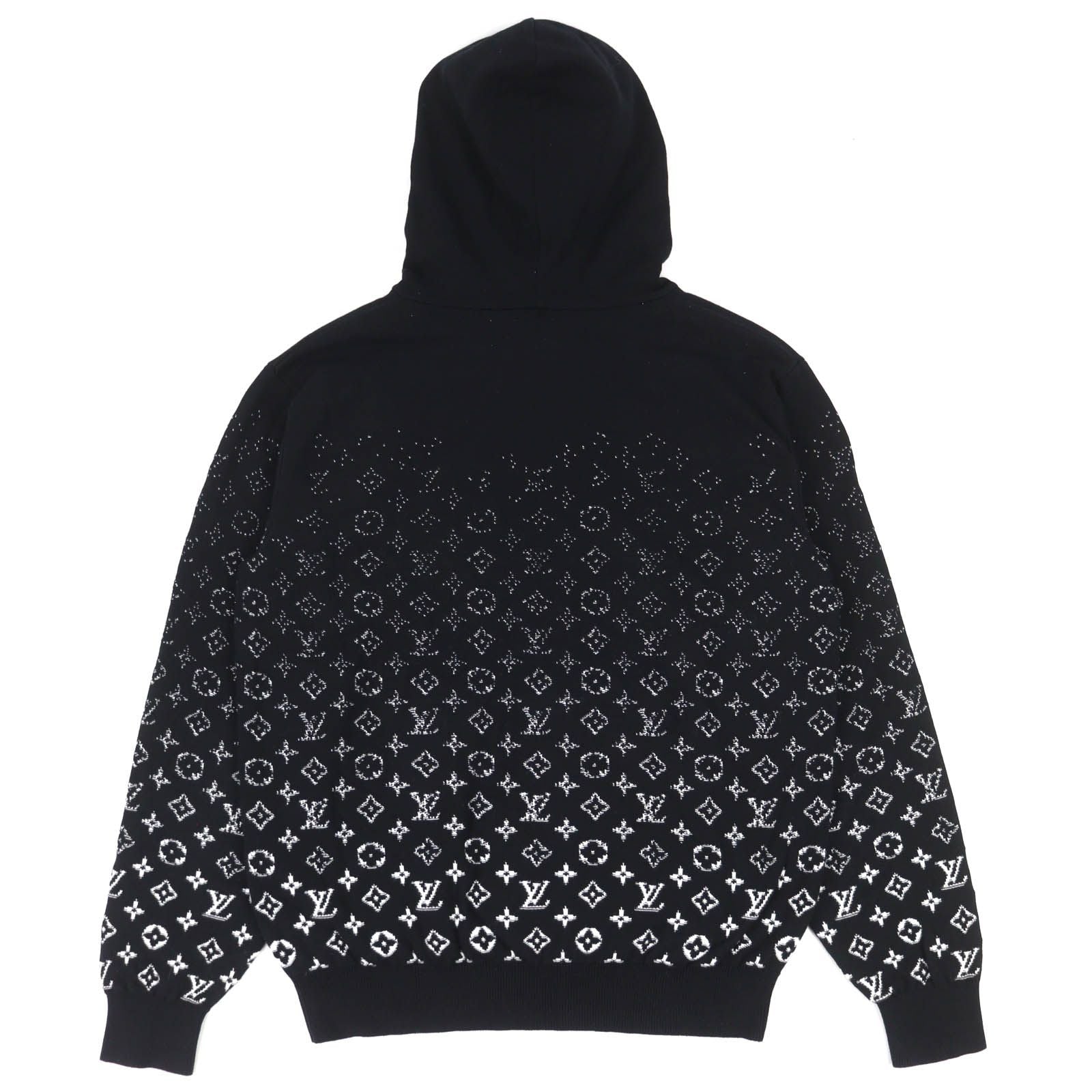 Louis Vuitton Cotton 100% Monogram Gradient Hoodie Knit Black White — view 2