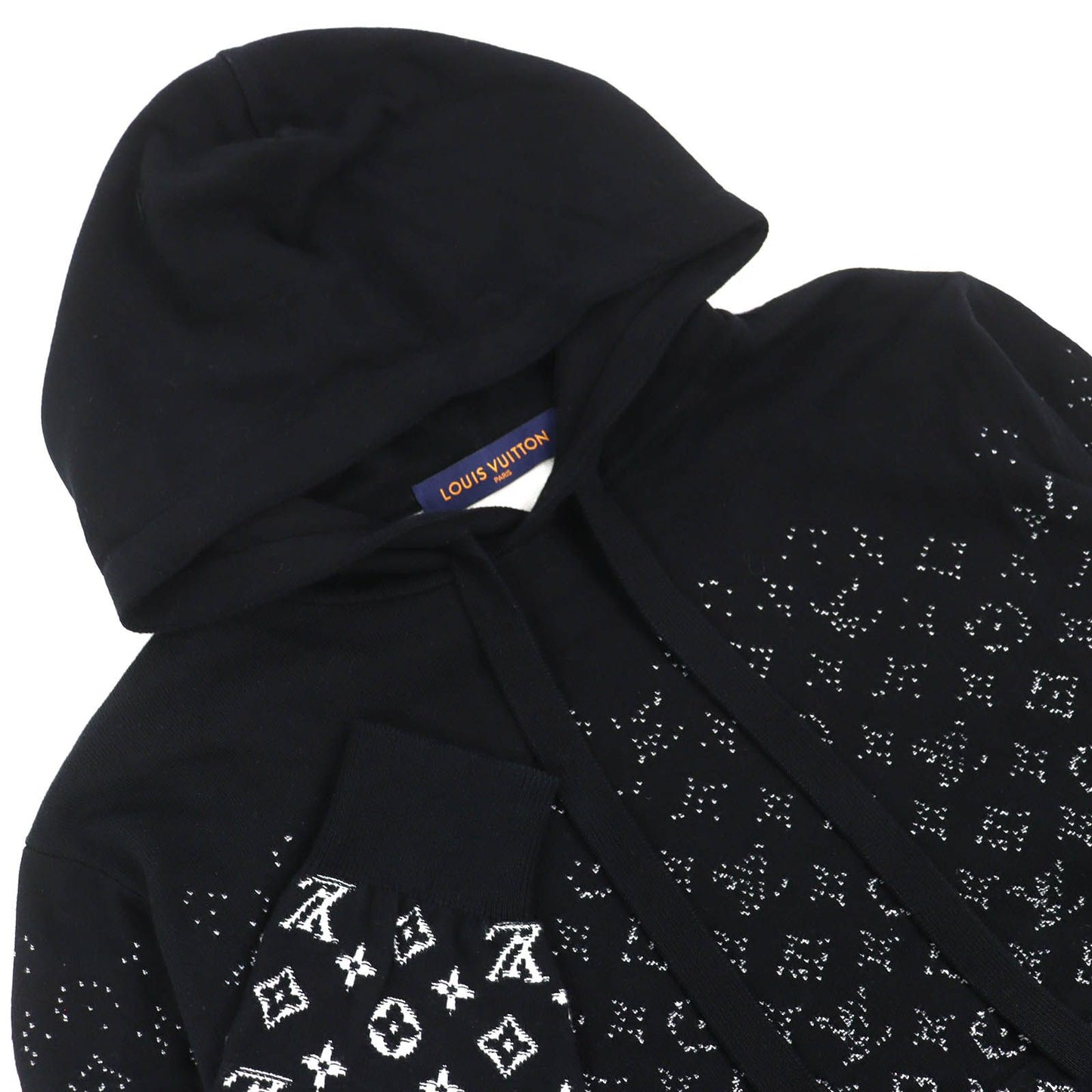 Louis Vuitton Cotton 100% Monogram Gradient Hoodie Knit Black White — view 3