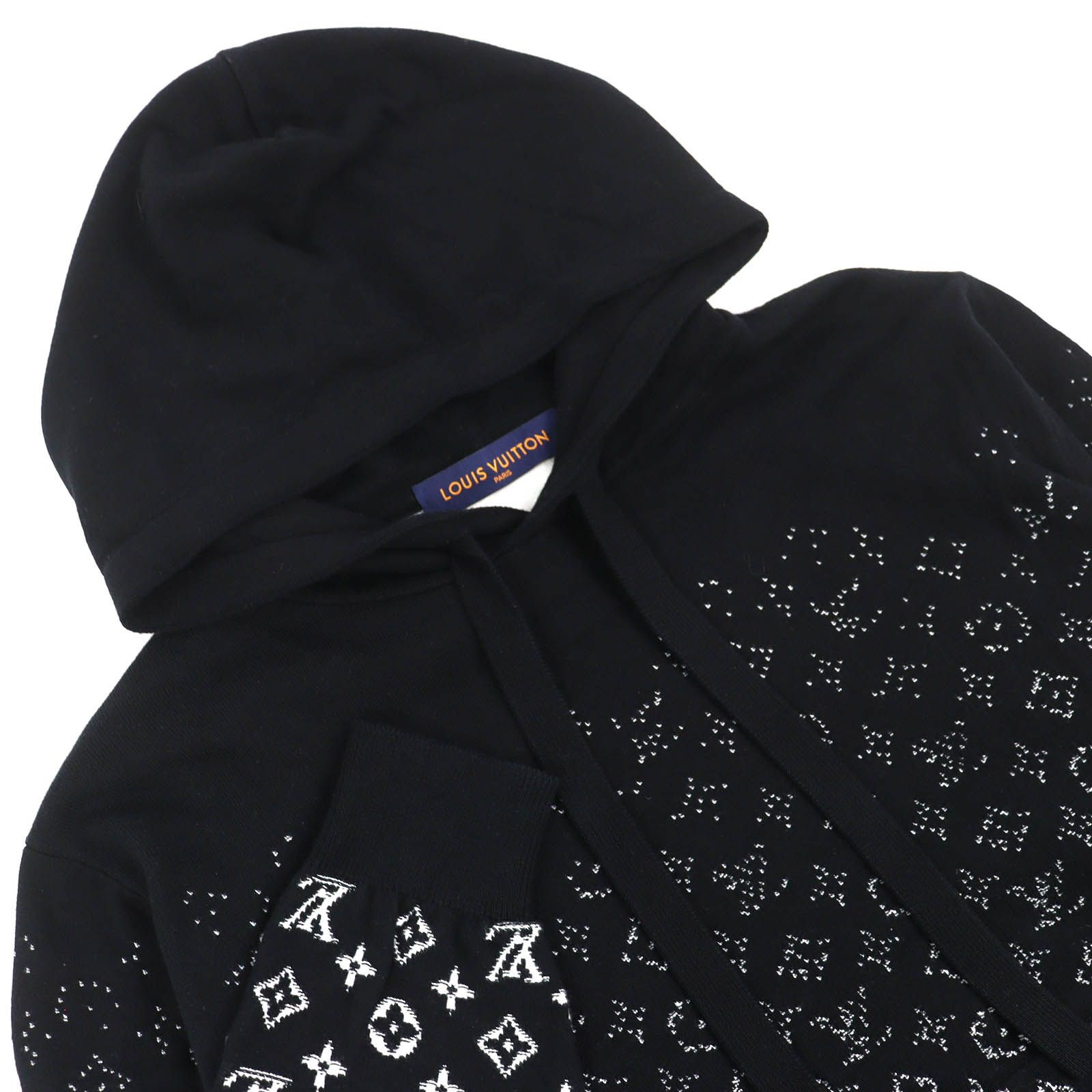 Louis Vuitton Cotton 100% Monogram Gradient Hoodie Knit Black White — view 3