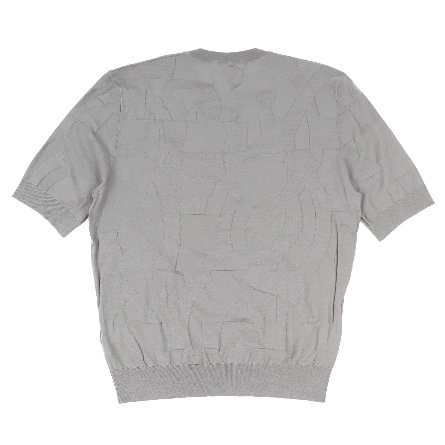 Hermes Equestrian Fragments Wool Crew Neck Short Sleeve Knit Top Gray XL — view 2