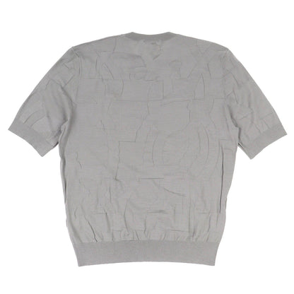 Hermes Equestrian Fragments Wool Crew Neck Short Sleeve Knit Top Gray XL — view 2