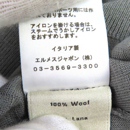 Hermes Equestrian Fragments Wool Crew Neck Short Sleeve Knit Top Gray XL — view 6