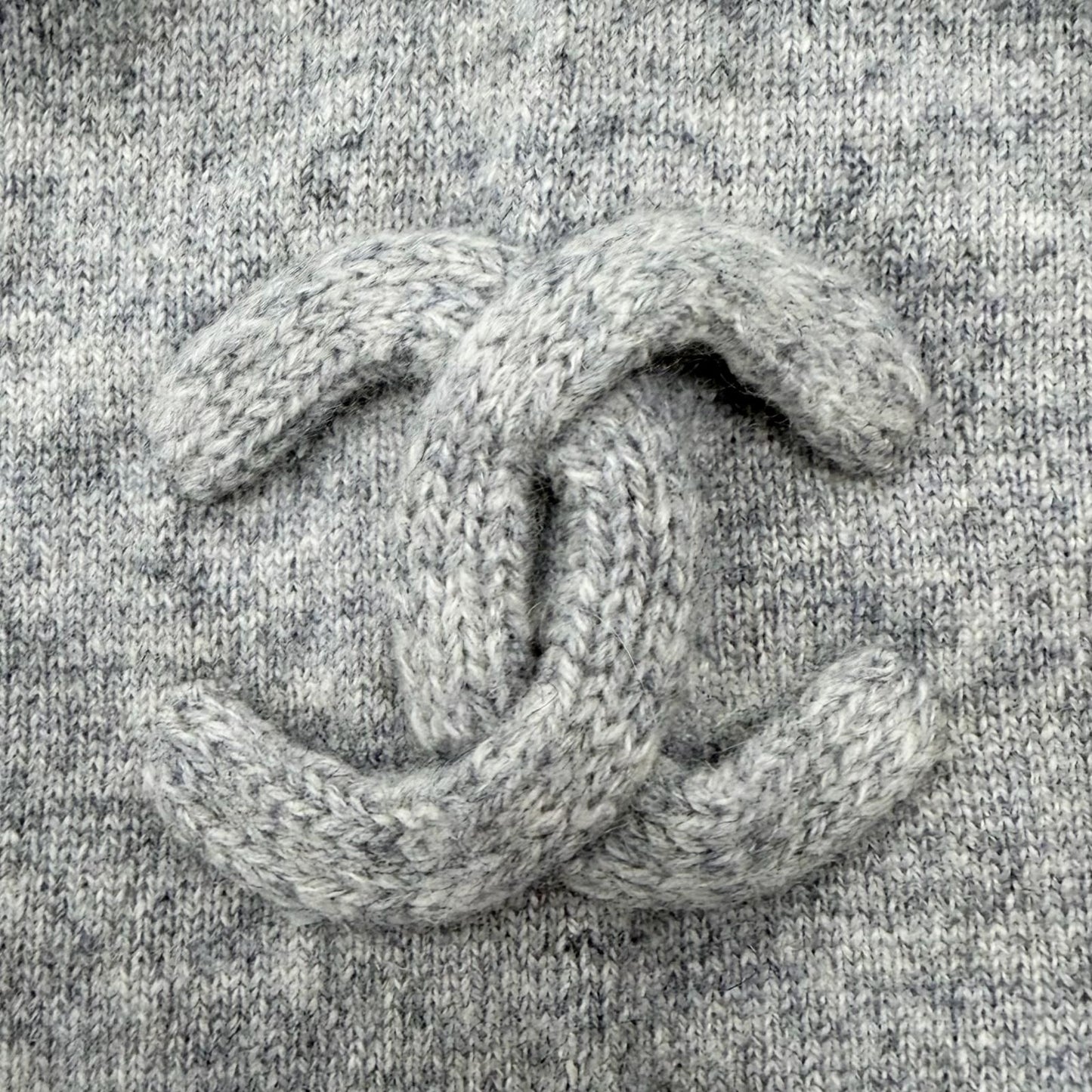 Chanel Cashmere CC Logo Button Decoration Double Zip Hoodie Gray 46 OK — view 6
