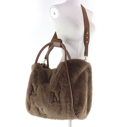 Max Mara Teddy Bag Alpaca Wool Silk Blend Mlogo Embroidery 2-Way Shoulder — view 9