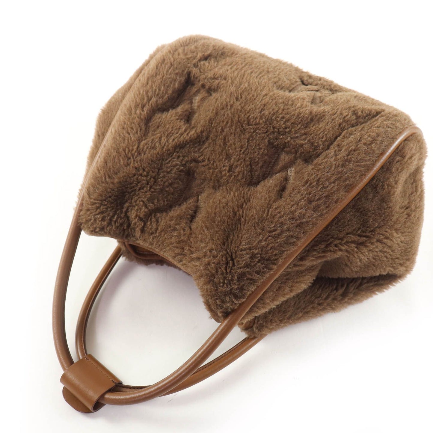 Max Mara Teddy Bag Alpaca Wool Silk Blend Mlogo Embroidery 2-Way Shoulder — view 6