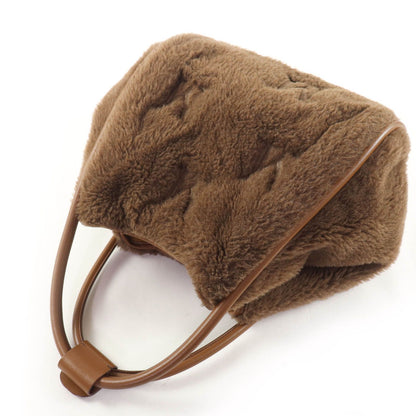 Max Mara Teddy Bag Alpaca Wool Silk Blend Mlogo Embroidery 2-Way Shoulder — view 6