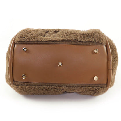 Max Mara Teddy Bag Alpaca Wool Silk Blend Mlogo Embroidery 2-Way Shoulder — view 5