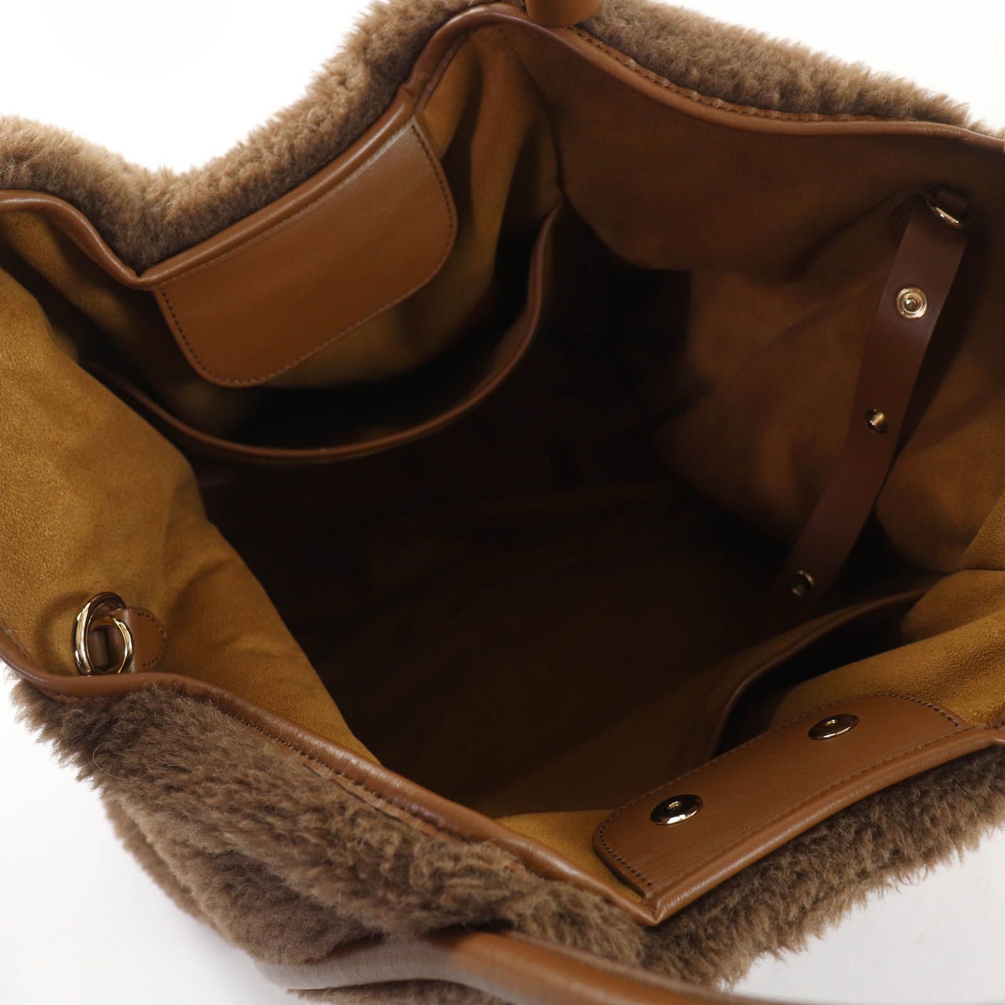 Max Mara Teddy Bag Alpaca Wool Silk Blend Mlogo Embroidery 2-Way Shoulder — view 8