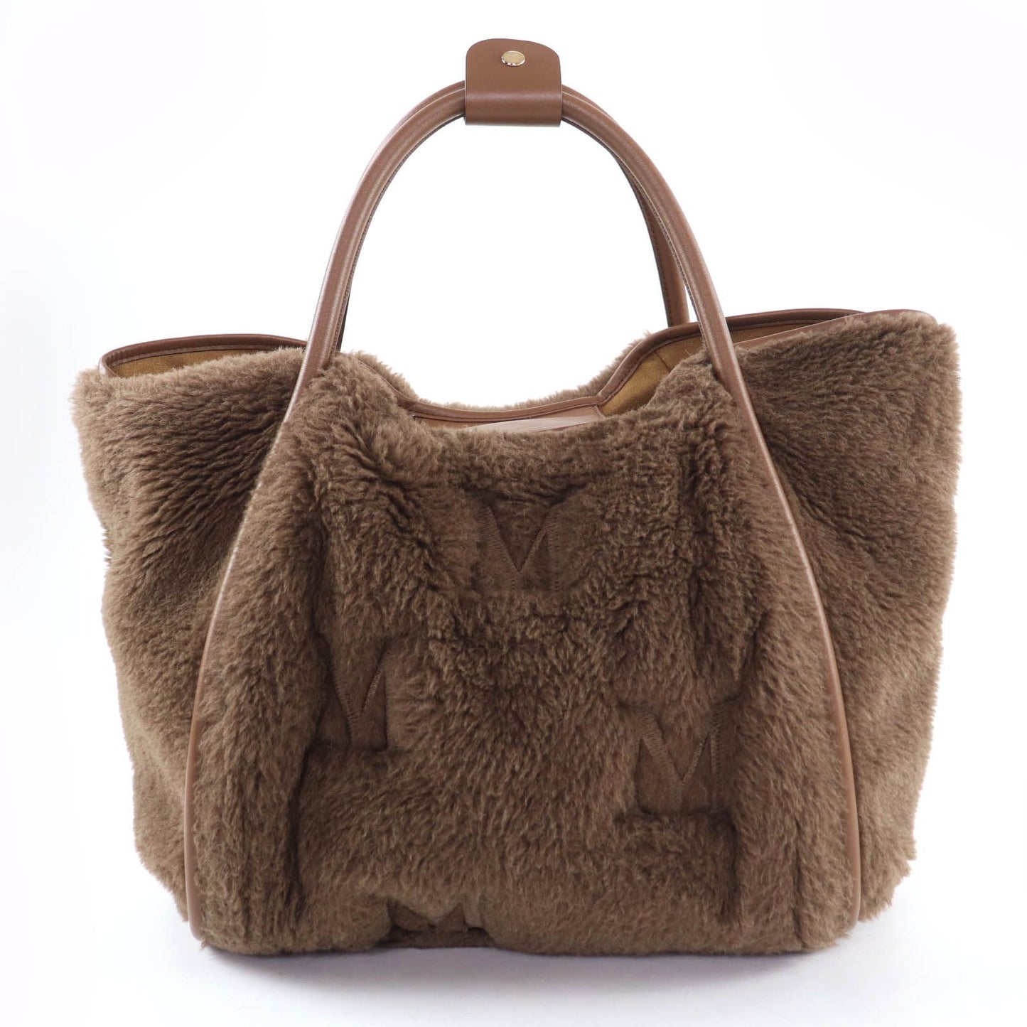 Max Mara Teddy Bag Alpaca Wool Silk Blend Mlogo Embroidery 2-Way Shoulder — view 3