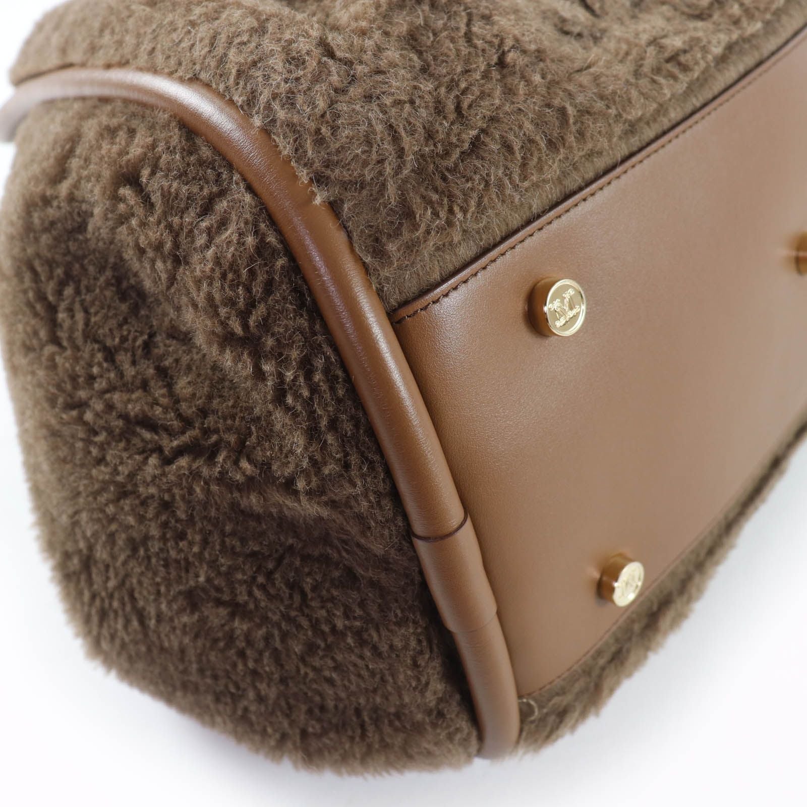 Max Mara Teddy Bag Alpaca Wool Silk Blend Mlogo Embroidery 2-Way Shoulder — view 7