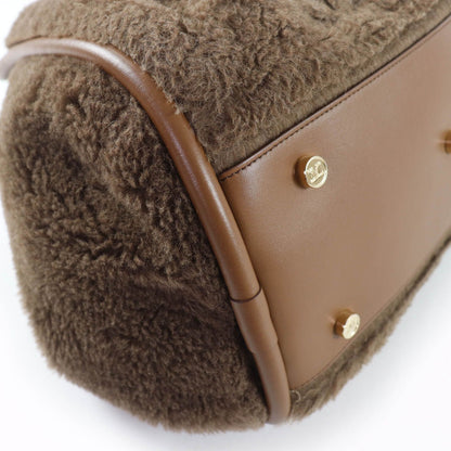Max Mara Teddy Bag Alpaca Wool Silk Blend Mlogo Embroidery 2-Way Shoulder — view 7