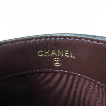 Chanel Caviar Leather CC Logo Quilted Card Case Black Gold — view 8