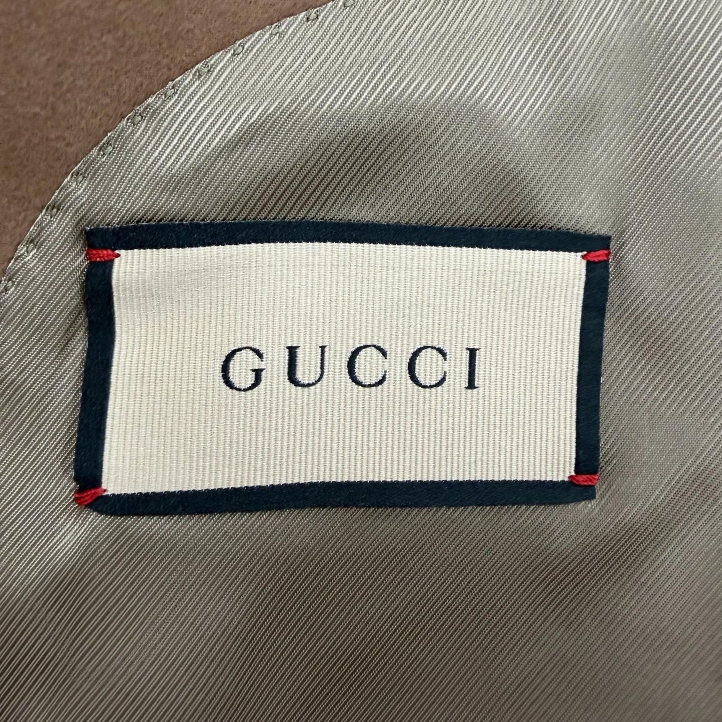 Gucci Logo Button Smooth Single Chesterfield Coat Brown 48 — view 9