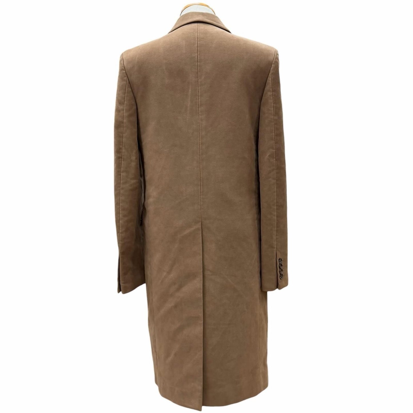 Gucci Logo Button Smooth Single Chesterfield Coat Brown 48 — view 4