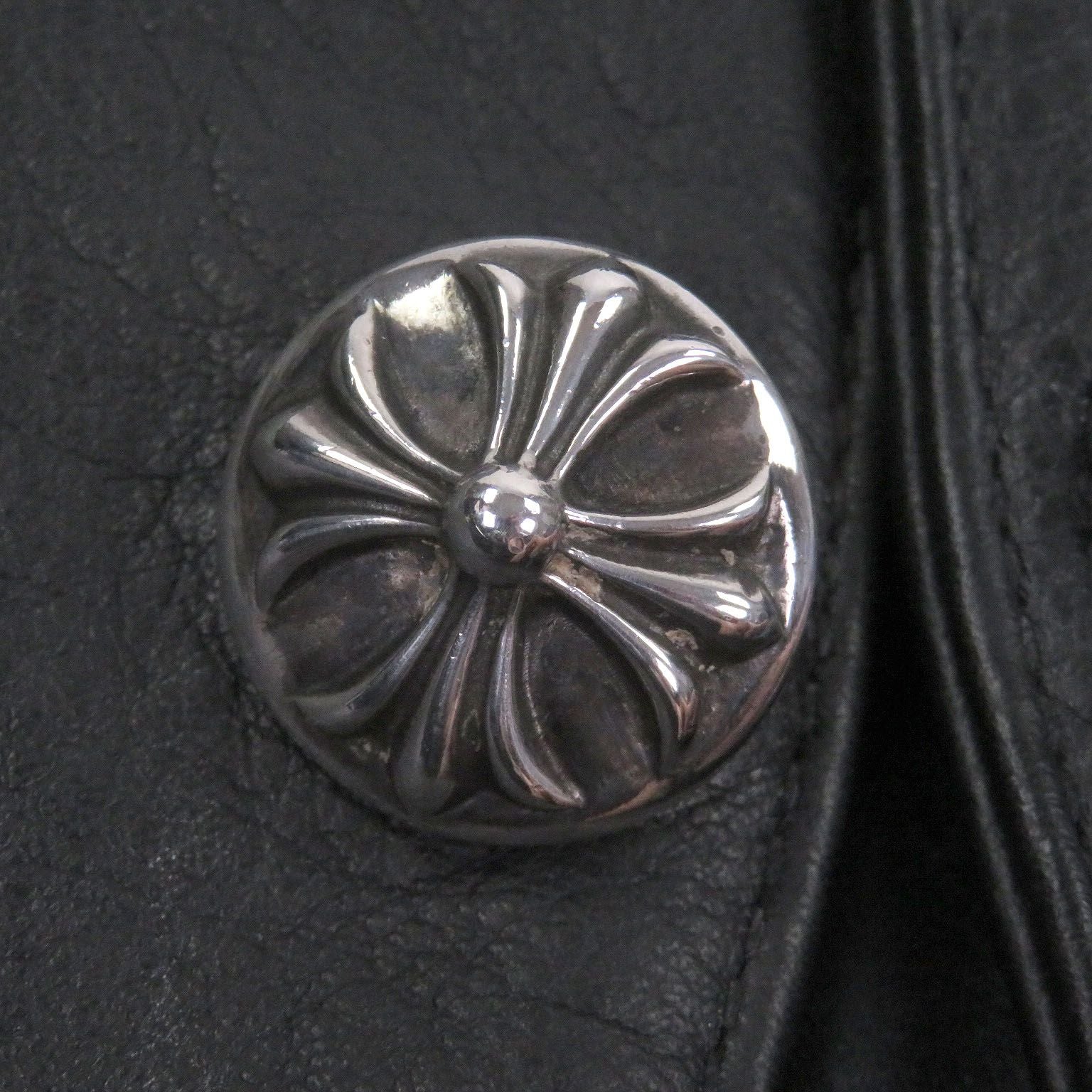 Chrome Hearts Classic Cross Ball Button Scroll Label Leather Vest Black — view 5