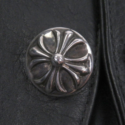 Chrome Hearts Classic Cross Ball Button Scroll Label Leather Vest Black — view 5