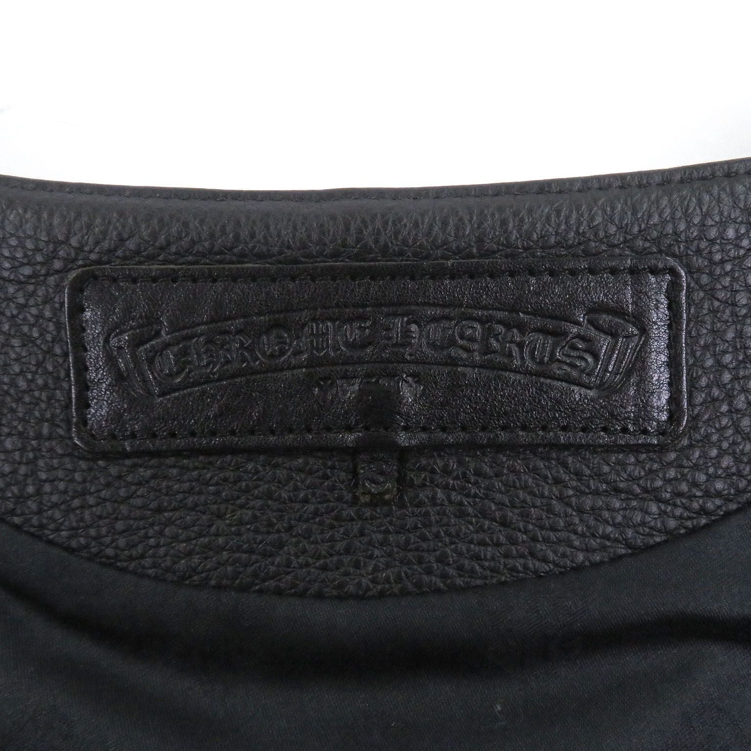 Chrome Hearts Classic Cross Ball Button Scroll Label Leather Vest Black — view 8