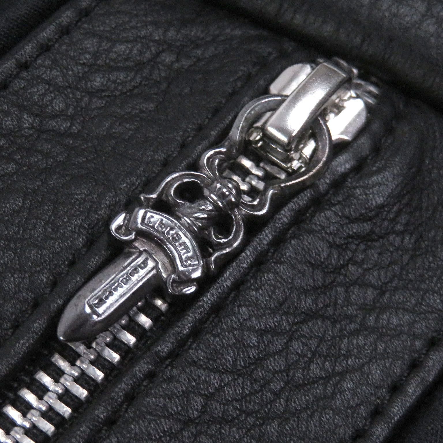 Chrome Hearts Classic Cross Ball Button Scroll Label Leather Vest Black — view 6