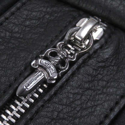Chrome Hearts Classic Cross Ball Button Scroll Label Leather Vest Black — view 6