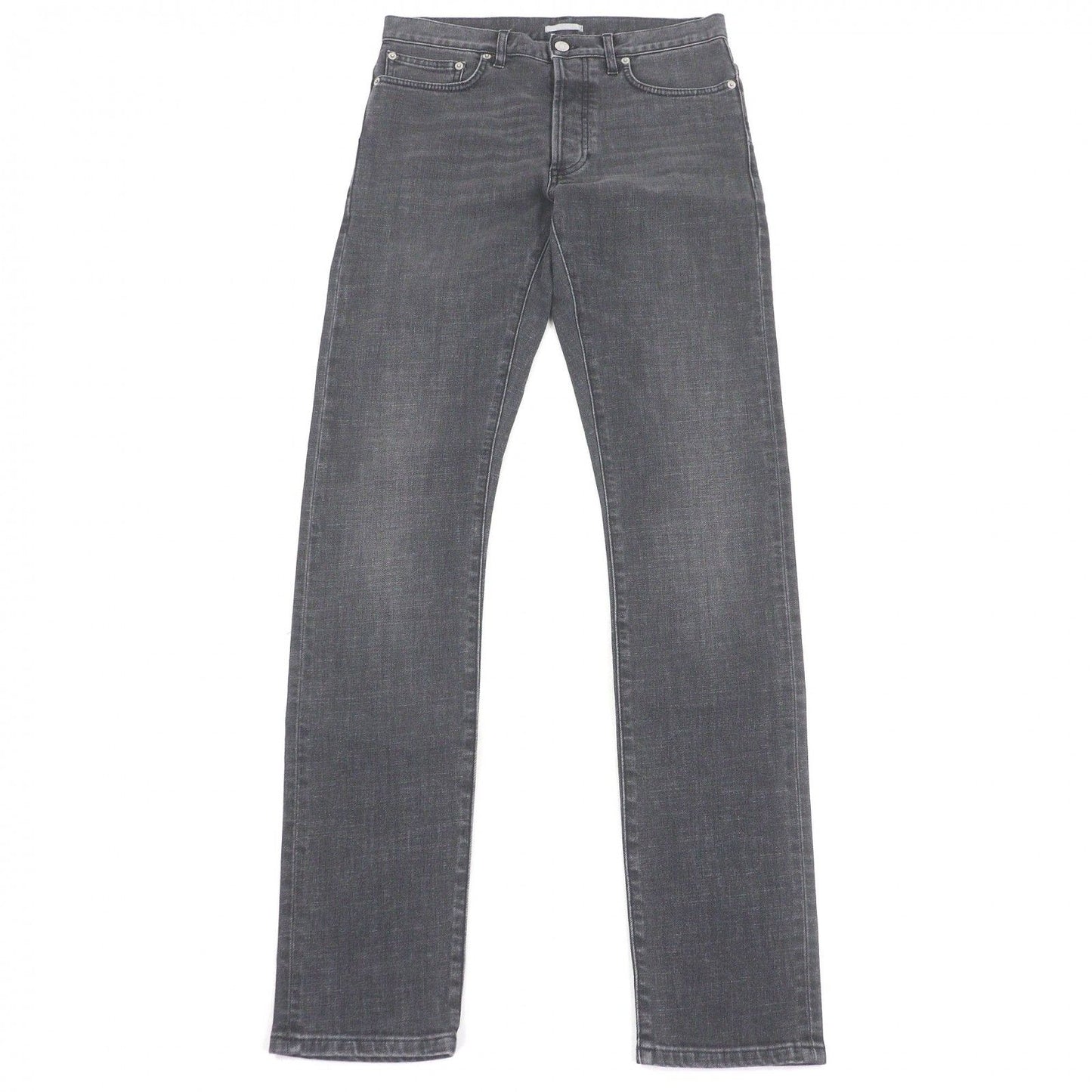 Dior Homme Cotton Logo Leather Patch Pants Jeans Gray 29