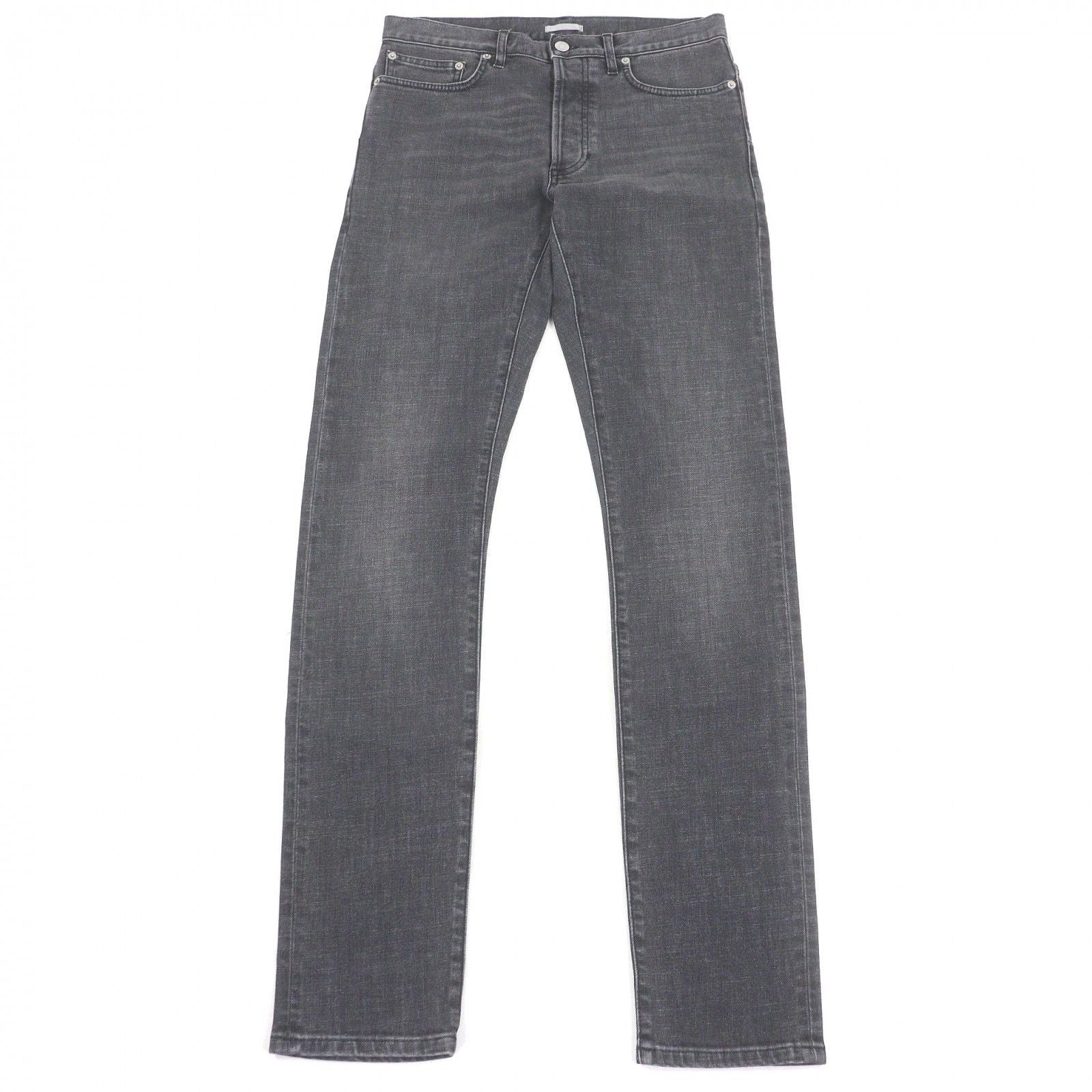 Dior Homme Cotton Logo Leather Patch Pants Jeans Gray 29
