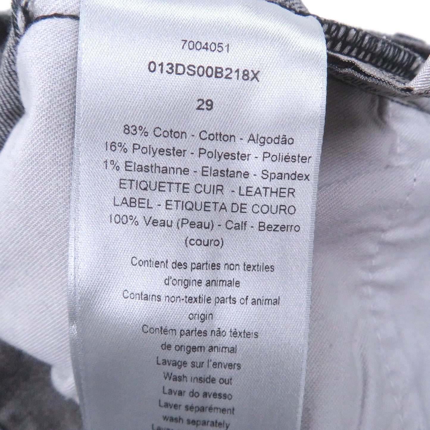 Dior Homme Cotton Logo Leather Patch Pants Jeans Gray 29 — view 7