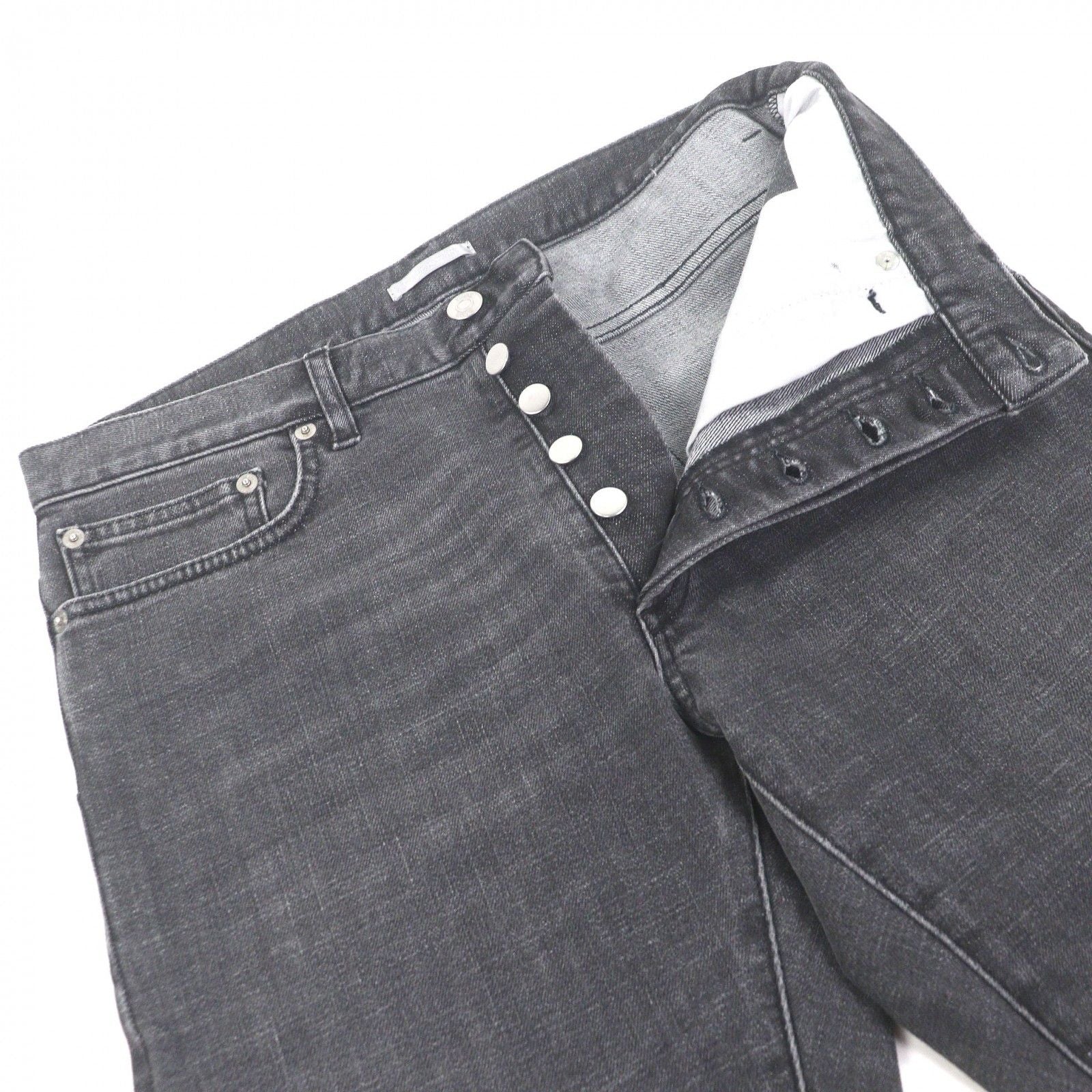 Dior Homme Cotton Logo Leather Patch Pants Jeans Gray 29 — view 3