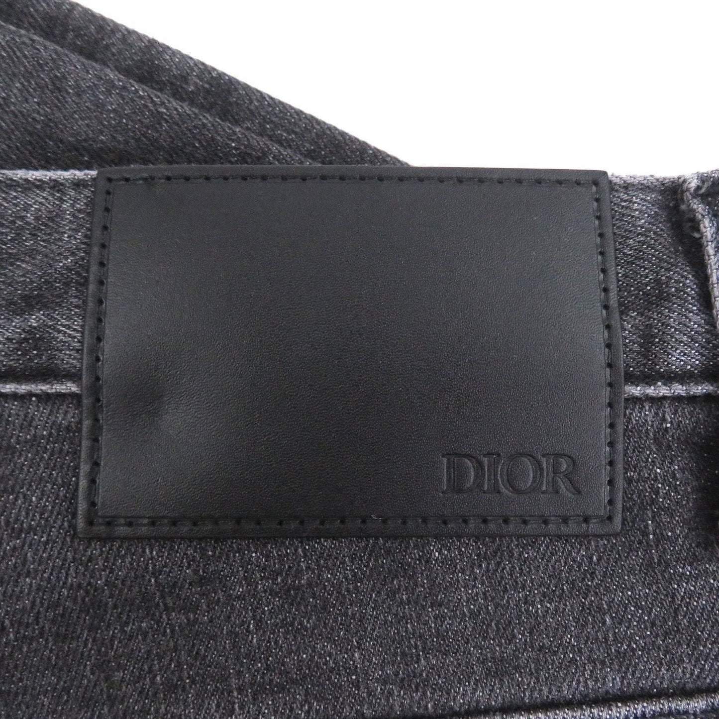 Dior Homme Cotton Logo Leather Patch Pants Jeans Gray 29 — view 5