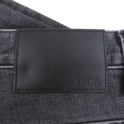 Dior Homme Cotton Logo Leather Patch Pants Jeans Gray 29 — view 5