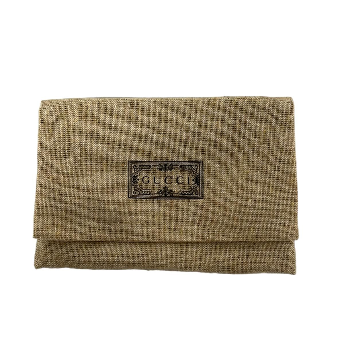 Gucci Key Case GG Marmont Plus Supreme Beige Dark Brown Gray Leather Key Holder — view 6