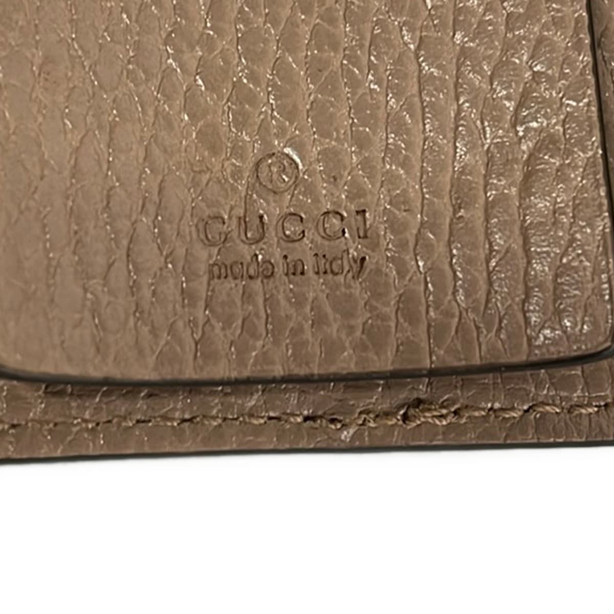 Gucci Key Case GG Marmont Plus Supreme Beige Dark Brown Gray Leather Key Holder — view 5