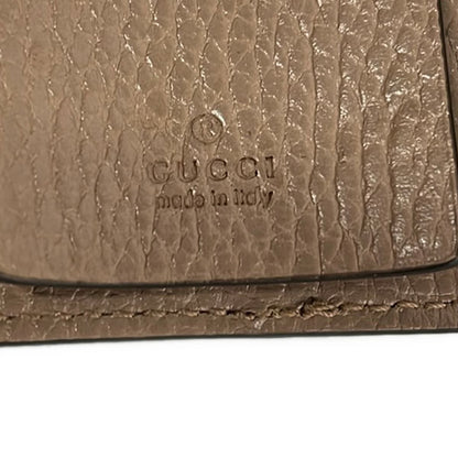 Gucci Key Case GG Marmont Plus Supreme Beige Dark Brown Gray Leather Key Holder — view 5