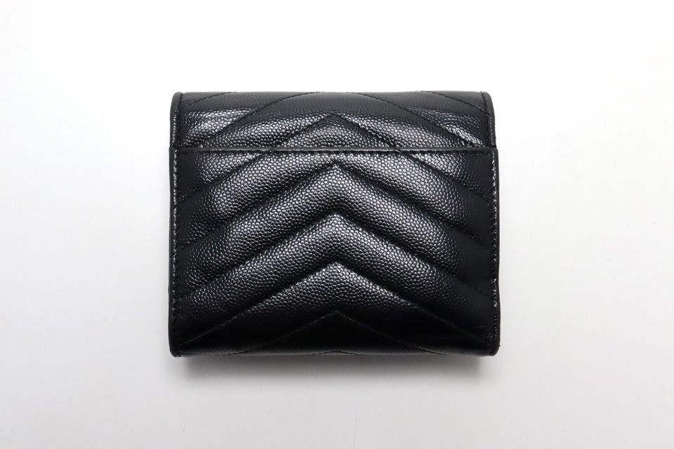 Saint Laurent YSL Line Stitch Leather Trifold Wallet — view 2