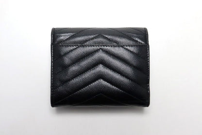 Saint Laurent YSL Line Stitch Leather Trifold Wallet — view 2