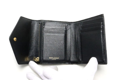 Saint Laurent YSL Line Stitch Leather Trifold Wallet — view 4