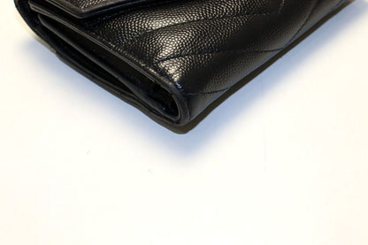Saint Laurent YSL Line Stitch Leather Trifold Wallet — view 5